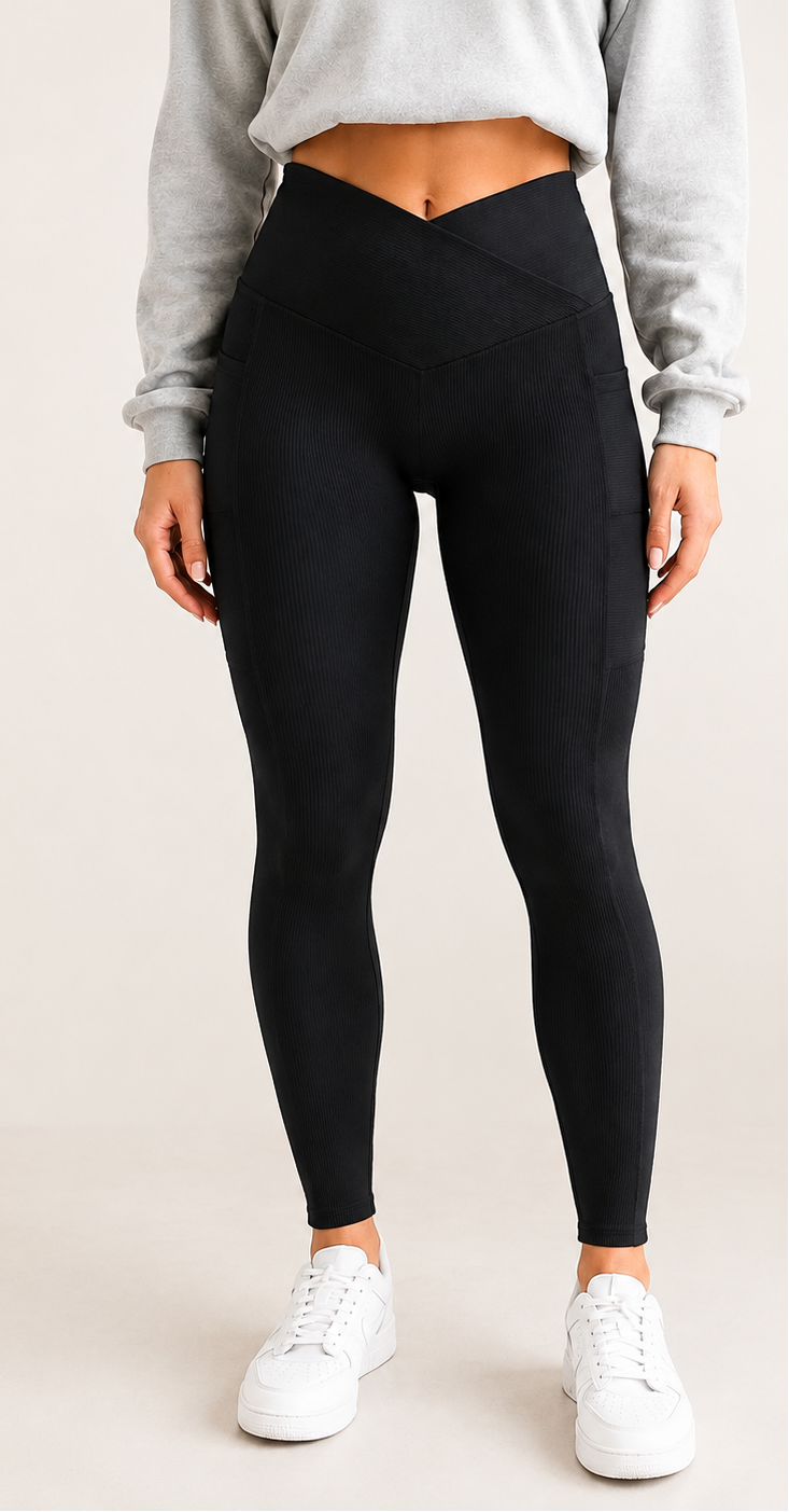 Max Sculpt Ribbed Black Legging