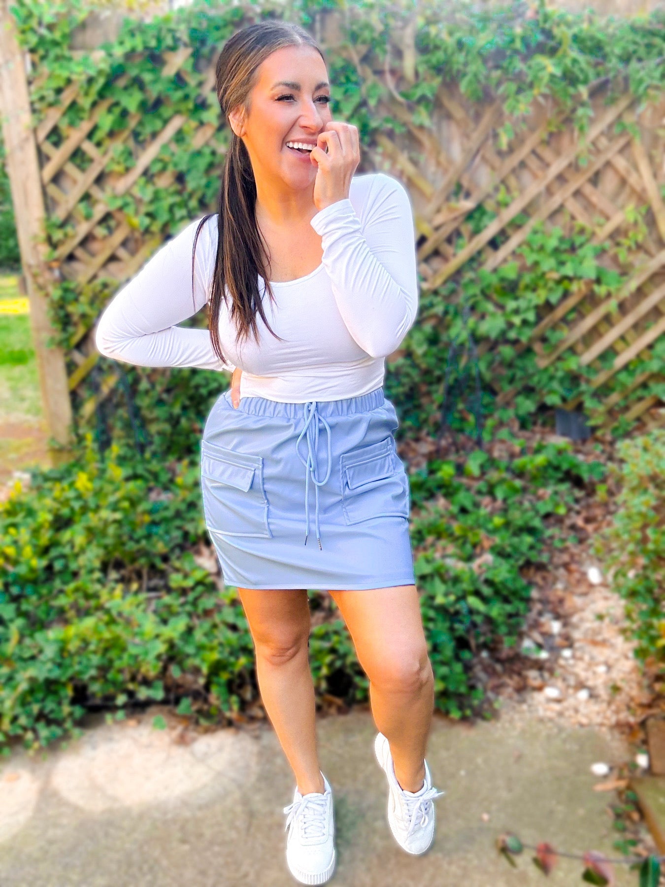 Campbell Cargo Vegan Leather Mini Skirt - Girl Code Couture