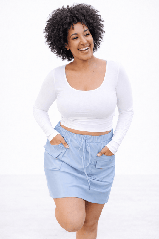 Campbell Cargo Vegan Leather Mini Skirt - Girl Code Couture