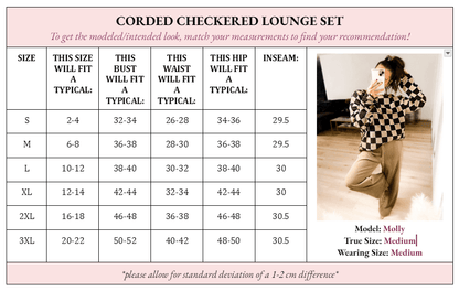 Charlie Checkered Corded Crew Set - Girl Code Couture