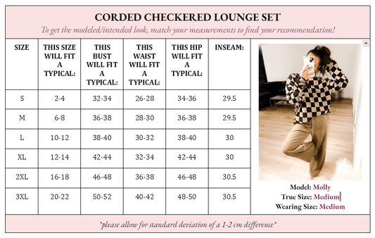 Charlie Checkered Corded Crew Set - Girl Code Couture