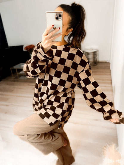 Charlie Checkered Corded Crew Set - Girl Code Couture