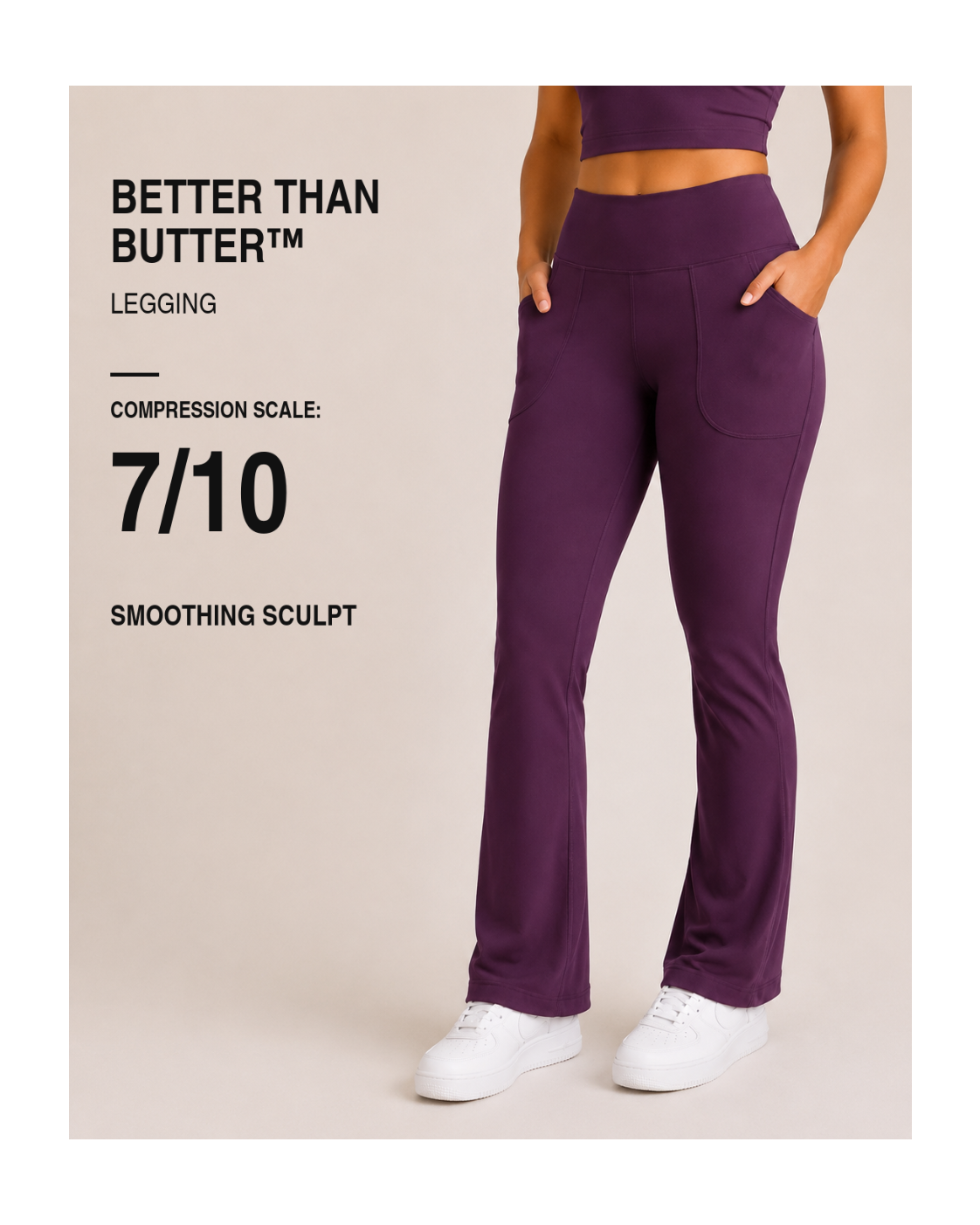 Girl Code Couture Better Than Butter leggings, Compression Scale 7 out of 10 Smoothing Sculpt