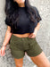 Heidi Hyperstretch Denim Cargo Shorts - Girl Code Couture