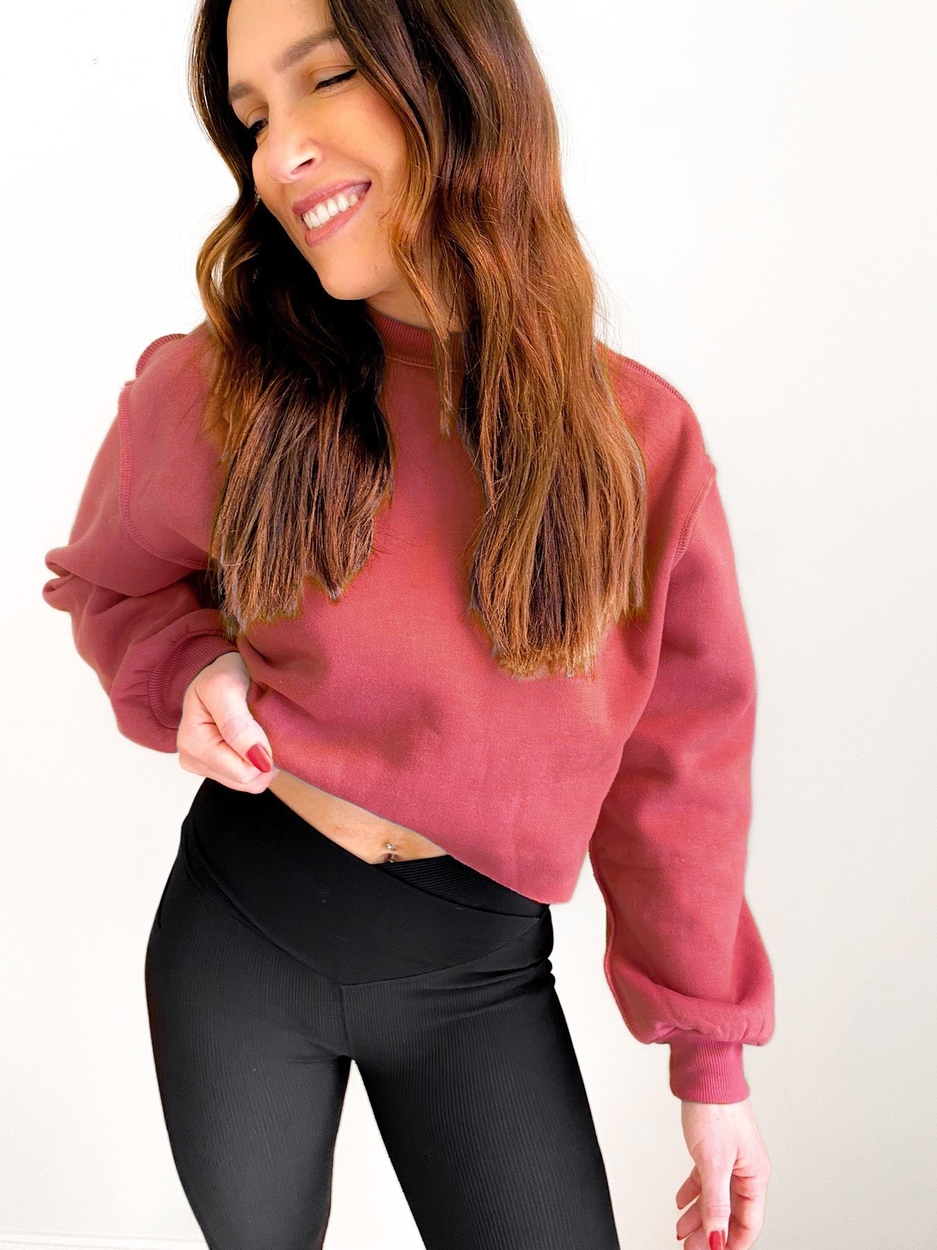 Izzy Inside - Out Cropped Sweatshirt - Girl Code Couture