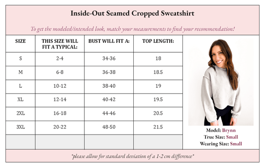 Izzy Inside - Out Cropped Sweatshirt - Girl Code Couture