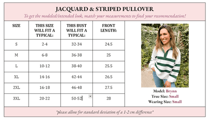 Jordan Jacquard & Striped Pullover - Girl Code Couture