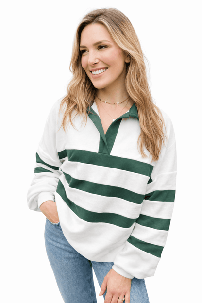 Jordan Jacquard & Striped Pullover - Girl Code Couture