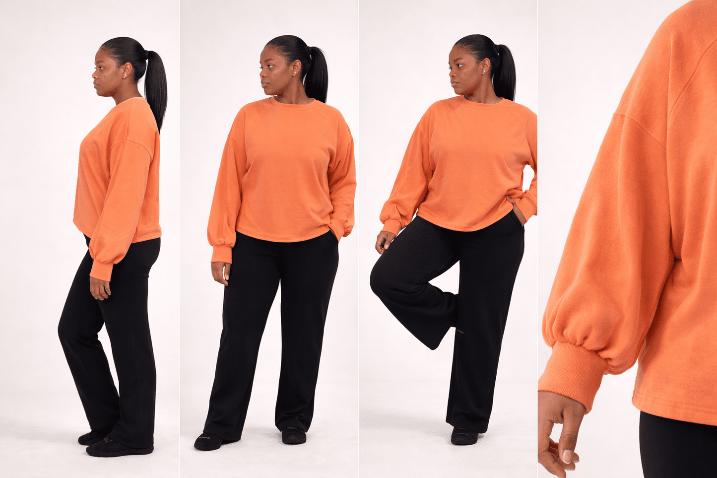 Light Fleece Midi Balloon Sleeve Sweater - Girl Code Couture