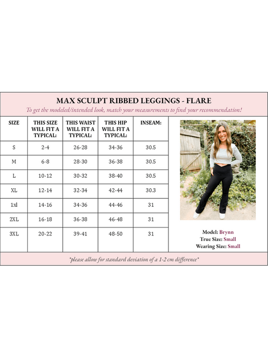 Molly Max Sculpt Ribbed Leggings - Flare - Girl Code Couture