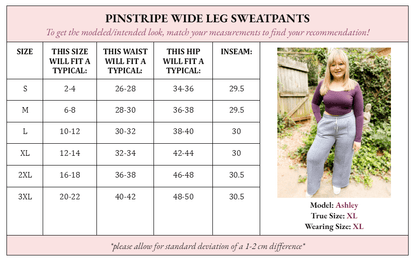 Polly Pinstripe Wide Leg Scuba Sweatpants - Girl Code Couture
