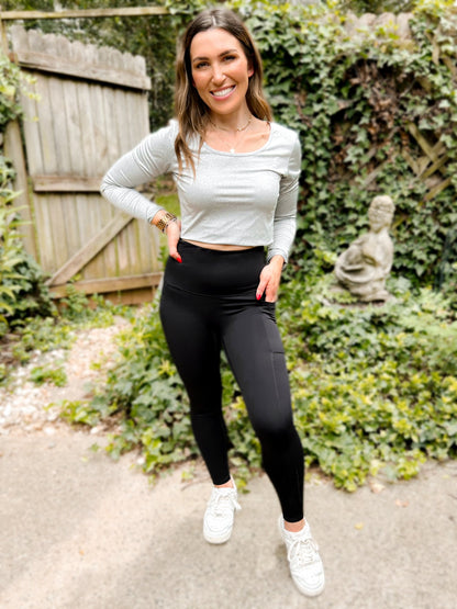 PRE - ORDER Palmer Pocketed Suck & Tuck Leggings - 5/27 - Girl Code Couture