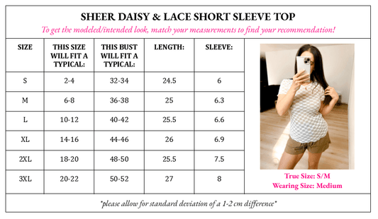 PRE - ORDER Sheer Daisy & Lace Short Sleeve Top - 4/24 - Girl Code Couture