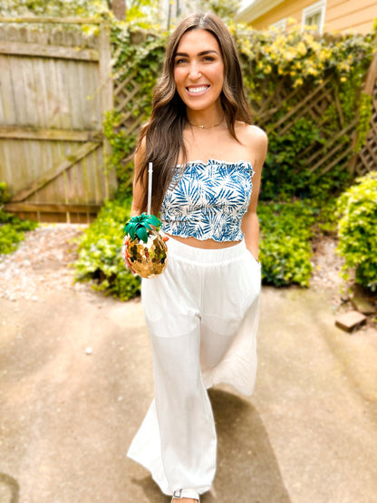 Zara Wide Leg Cotton Pants - Girl Code Couture