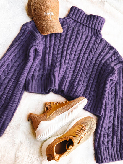 Cici Cropped Turtleneck Sweater - Girl Code Couture